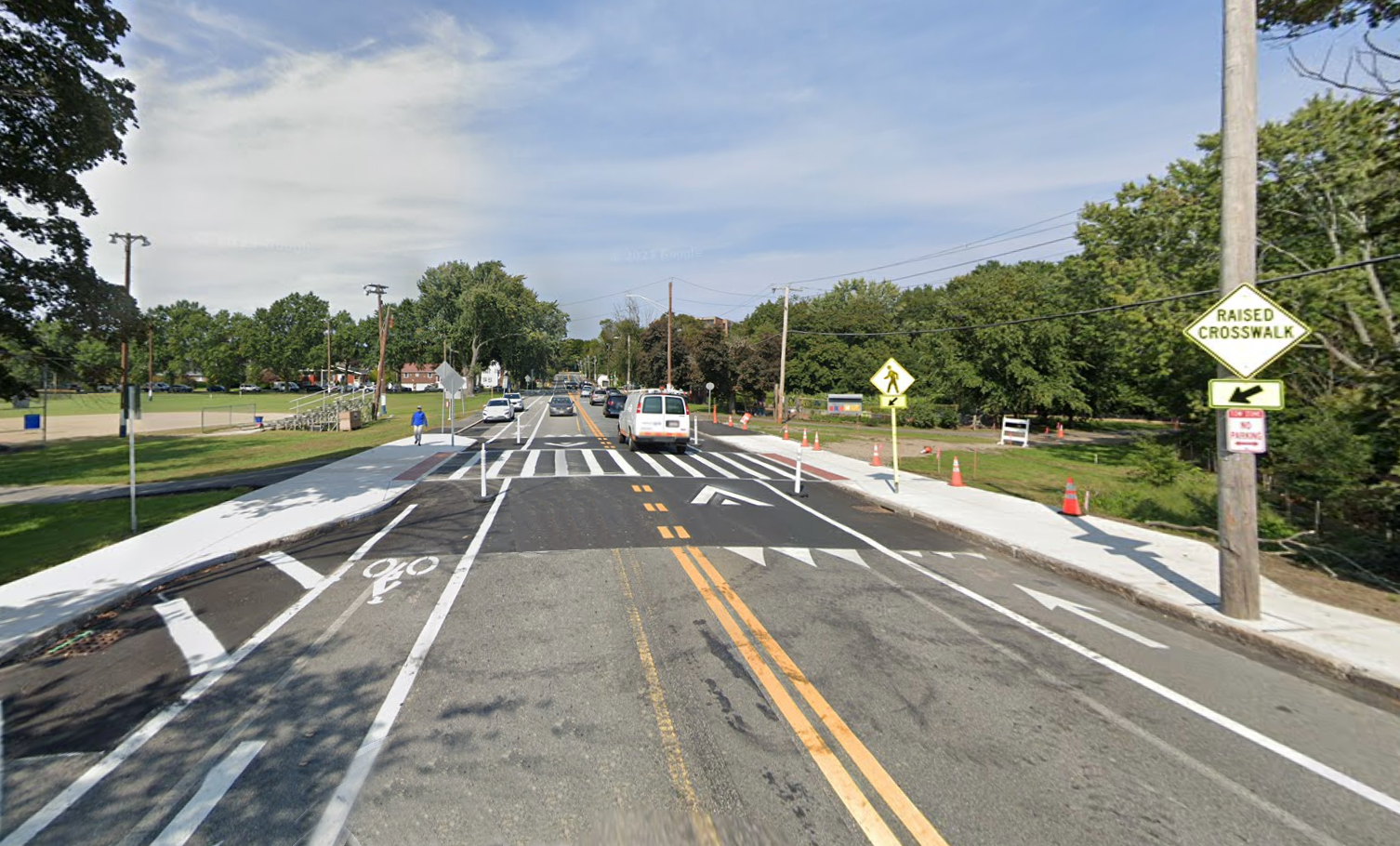 Winthrop St raised crosswalk